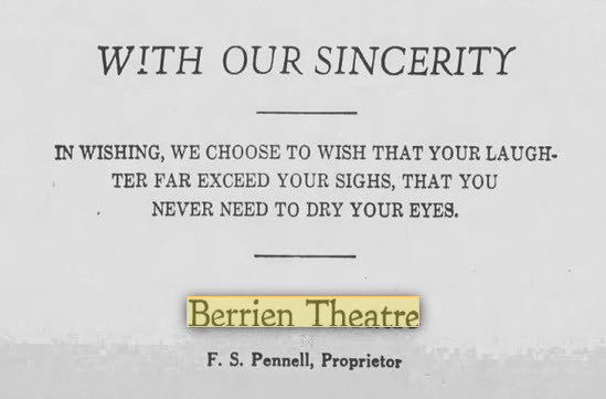 Berry Theatre - 1930 31 DEC